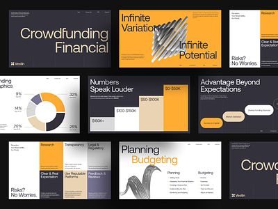 Vestin - Pitch Deck for Fintech brand branding crowdfunding financial fintech layouting pitch deck ppt presentation slide swiss design