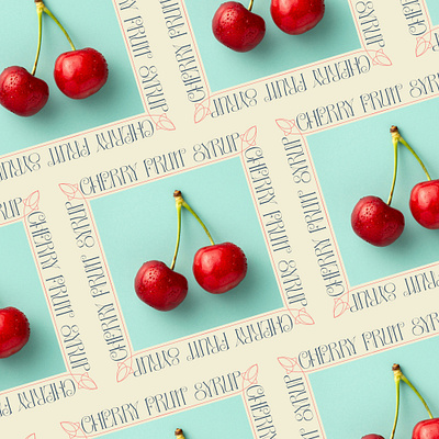 Cherry fruit Syrup brand design branding branding font cherry design drink font food fruit graphic design label logo logotype packaging syrup typography