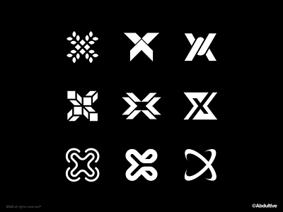 Lettermark X-01 | Marks exploration brand branding design digital geometric graphic design icon letter x logo marks minimal modern logo monochrome monogram negative space