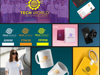 ✅ Create a professional logo for your business! TECH WORLD branding compuny design flyer graphic design illustration itvanilla logo logobrand motion graphics tech it ux vector