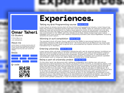 Simple Personal CV/Resume website cv resume ui ux web website website design