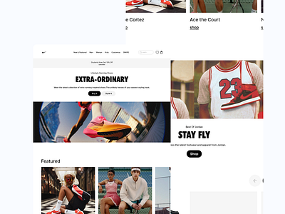 Nike Web Redesign branding design landing landing page nike nike web product redesign ui ui design web web design web redesign