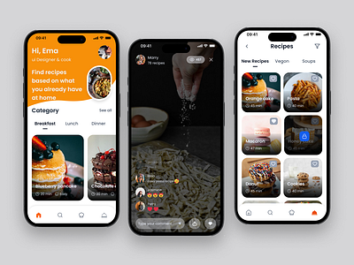 Food recipe app ui design graphic design illustration ui ui design uiux ux