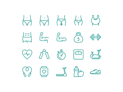 Gym Icons body exercisse graphic design gym icon