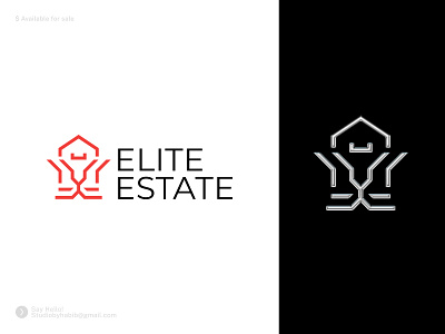 Elite Estate | Lion + Home Combination Logo Mark branding design home icon lion lion home logo lion logo lion logo design logo logo design minimal property real estate real estate logo realty symbol
