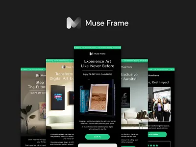 Muse Frame Email Template Design branding creative email design creative email templates design design trends 2024 e email design email design ideas email design inspiration email design trends email newsletter figma graphic design ui