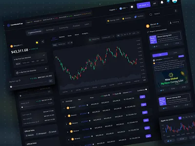 (CoinMarketCap) Crypto Marketplace Dashboard. analitics blockchain coinmarketcap crypto crypto app crypto dashboard cryptocurrency dashboard desktop design exchange invest landing page marketplace modern platform redesign ui ui ux web design website