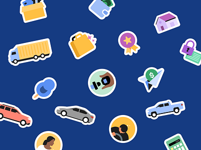 Sticker pack 📦 branding design digital illustration fintech illustration illustrator product illustration sticker sticker pack ui visual design