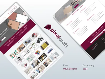Pixel Craft - Landing Page design branding corporate landing page minimal printing redesign uiux visual identity website