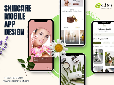 Skincare Mobile App graphic design mobile app ui