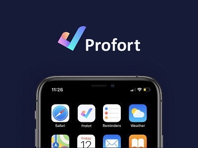 Profort - logo design app branding identity logo logo inspiration logotype minimal modern logo vector