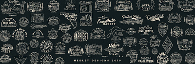 Archive 2019 Medley Designs badge design branding illustration illustration vintage logo logo design outdoor design print stuff typography vintage logo