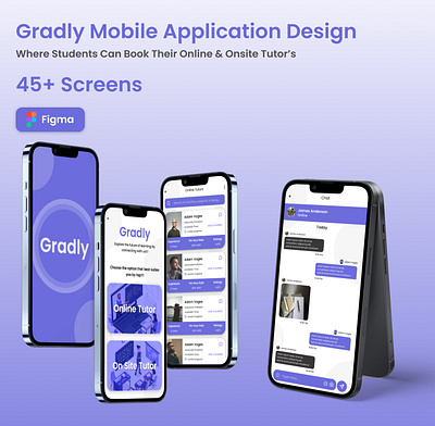 Gradly Mobile Application chat online onsite school student subjects teacher ui ui design ux