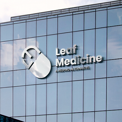 Leaf Medicine logo design 3d branding clean design graphic design leaf logo medicine modern vector