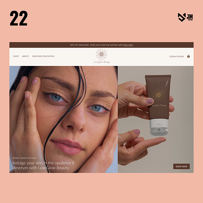 Luxe Glow Beauty beauty brand care challenge daily design figma graphic design hero product section skin skincare ui ux web design webdesigner website website design