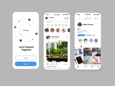 Stulink-App Screens Redesign collage app education learning management minimal mobile app student community app ui university app ux