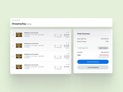 Shopping Cart Components cart page ecommerce cart ecommerce design shopping bag shopping cart shopping cart ui
