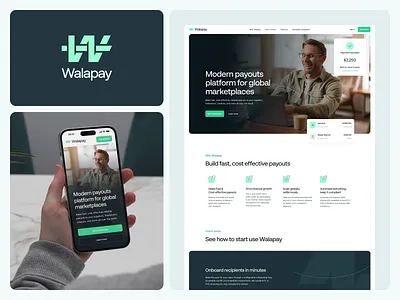 Modern payouts platform: landing page, website, fintech finance finance service fintech hero landing landing page online payments payments payout platform product website saas ui web web design website