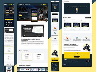 6 Tool - Tournament Responsive Design base ball coaching app games landing page news feed sports web design tournament responsive ui design web design responsive