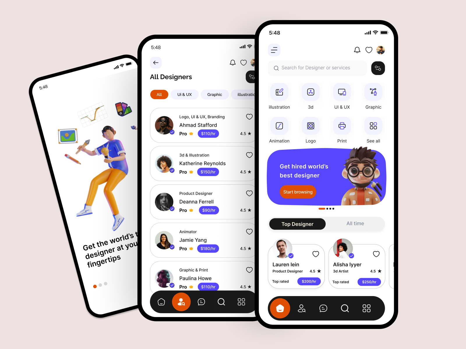 Mobile UI for Hire designer 2024 app ui design job designer hire designer hiring job board job finder minimal ui mobile ui neelpari recruiter saloni ui uiux ux