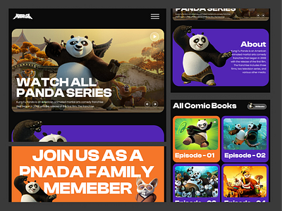 Kungfu Panda Website Concept Design branding dark design graphic design illustration landing page logo panda typography ui uiux ux vector website