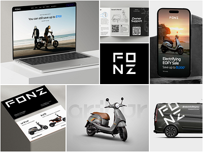 FONZ Branding- Electric motorcycles brand brand identity branding electric motorbikes ev ev vehicles graphic design landing page manual marketing product websites