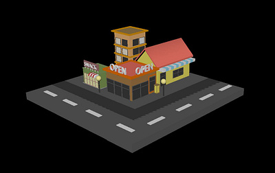 Street 3d animation graphic design