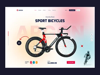 Argon- Bicycle shop website design | figma argon bicycle auto bicycle bicycle landing page bicycle online shop electric bicycle luxury bicycle minimal online bicycle shop sport bicycle vehicle dealership