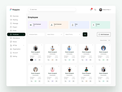 HR Management Employee - Dashboard 3d animation branding dashboard dashboardui design employee employee management graphic design hr management ill illustration logo management motion graphics orix saas saas product ui ux