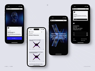 Mobile UI for an NPL, data transformation company | Lazarev. 3d adaptation ai animation app application clean dark data design footer interaction mobile mobile design mobile ui motion graphics npl screen ui ux