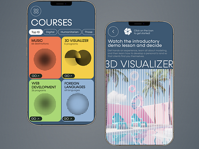 Hobby Project : E-Learning Platform appdesign brightcolors courses e learningplatform mobileapp patterns