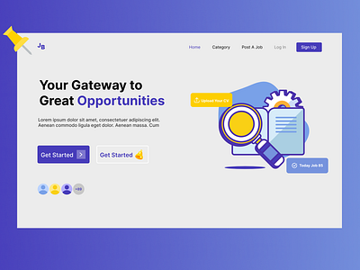 Job Opportunity Hero Section figma hero section job oppurtunity website job website design professional website design responsive website design visual design website website designing