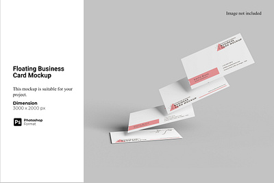 Floating Business Card Mockup realistic