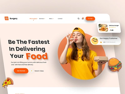 UI Design for Burgery bold colors brand branding design digital digital art figma food food related graphic design identity branding illustration mdoern ui ui ux ux web web design website website design