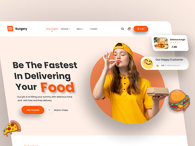 UI Design for Burgery bold colors brand branding design digital digital art figma food food related graphic design identity branding illustration mdoern ui ui ux ux web web design website website design