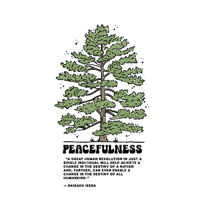 Tree Illustration Design for T-shirt hand drawn illustration minimalist peace t shirt design tree vintage