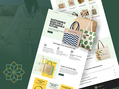 Landing Page: Nature-Friendly Cotton Bags branding cotton bags design design agency eco friendly icon pro solutions iconprosolutions jute bags landing page nature friendly ui ux web webdesign website website design