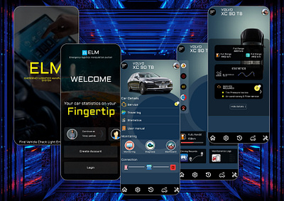 ELM car logistic UI design 3d animation branding graphic design logo motion graphics ui