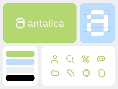 antalica branding colors design flat graphic design icons logo logomark minimalist modern videntity