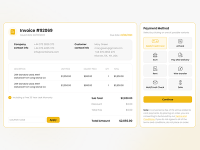 Invoice Layout Design | Invoice Creating Process app billing billing design business invoice concept corporate dailyui design fintech inspiration invoice invoice flow invoice layout invoice management invoice process design invoice workflow payment process payment system ui yellow