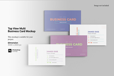 Top View Multi Business Card Mockup stationery
