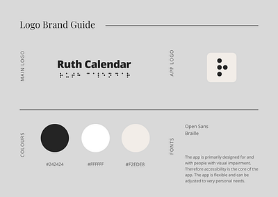 Logo Brand Guide for Ruth Calendar branding design graphic design logo ui visualdesign