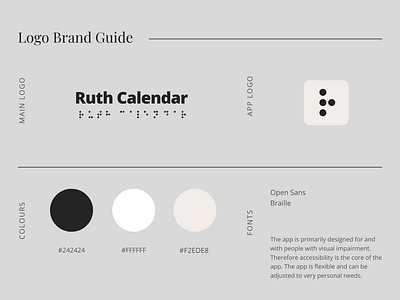 Logo Brand Guide for Ruth Calendar branding design graphic design logo ui visualdesign