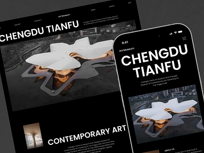 Chengdu Tianfu Art Museum Minimalist Website Landing Page branding case study clean company profile landing page luxury minimalist modern museum responsive ui ui design ux web design web designer website website design website designer website layout