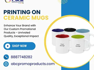 Printing on Ceramic Mugs branding graphic design logo