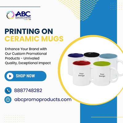Printing on Ceramic Mugs branding graphic design logo