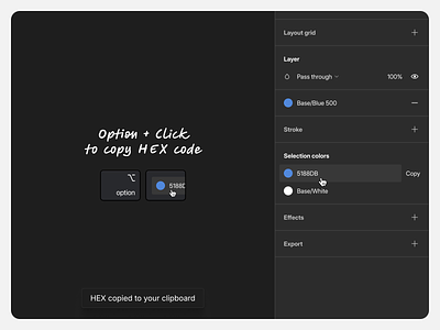 Figma concept 💭・Opt+Click to copy HEX code click code color concept design feature figma hex option product design user experience ux