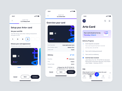 Arto Plus Mobile - Get Arto Card Case Study animation app case study create card figma management mobile payment saas ui ux