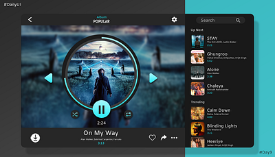 Music Player UI Design dailyui graphic design photoshop ui uiux webdesign