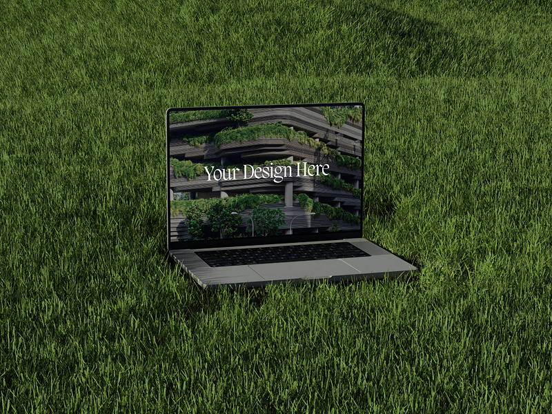 Macbook Mockup (Free Download) 3d branding c4d design design tools free design tools free download graphic design grass macbook mockup portfolio redshift ui web web design web designer website mockup